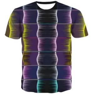 Abstract T shirts Men Psychedelic Shirt Print Ultrasonic Tshirts Cool Harajuku T-shirts Graphic Gothic T shirts Funny