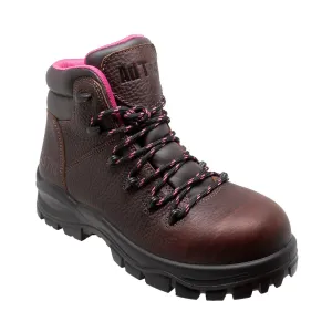 AdTec Women's 6" Waterproof Cap Toe Work Boot Brown