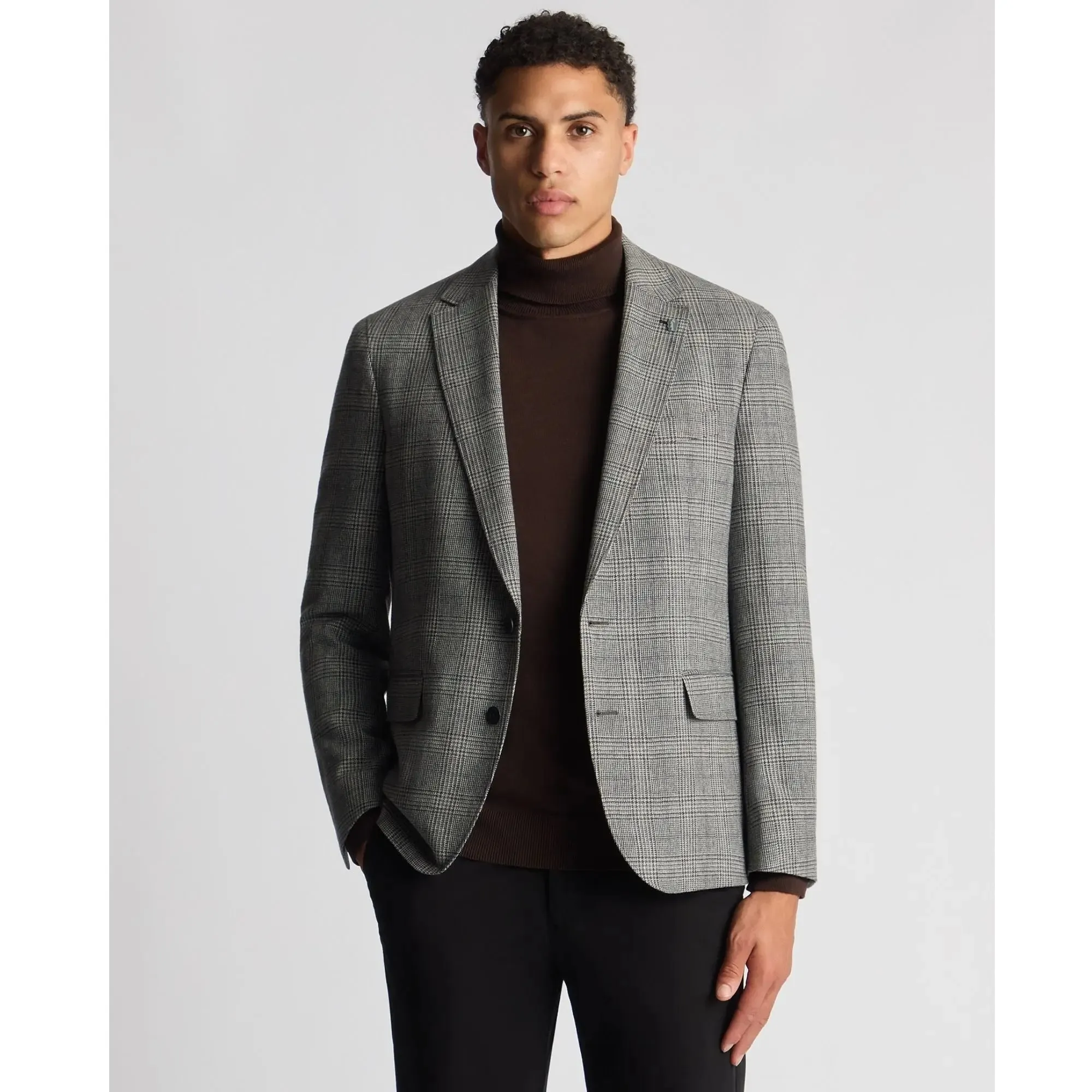 Angelo Grey Prince of Wales Check Blazer