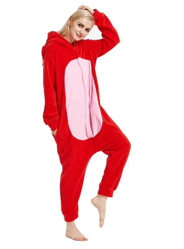 Animal Cartoon Siamese Pajamas Red Elephant