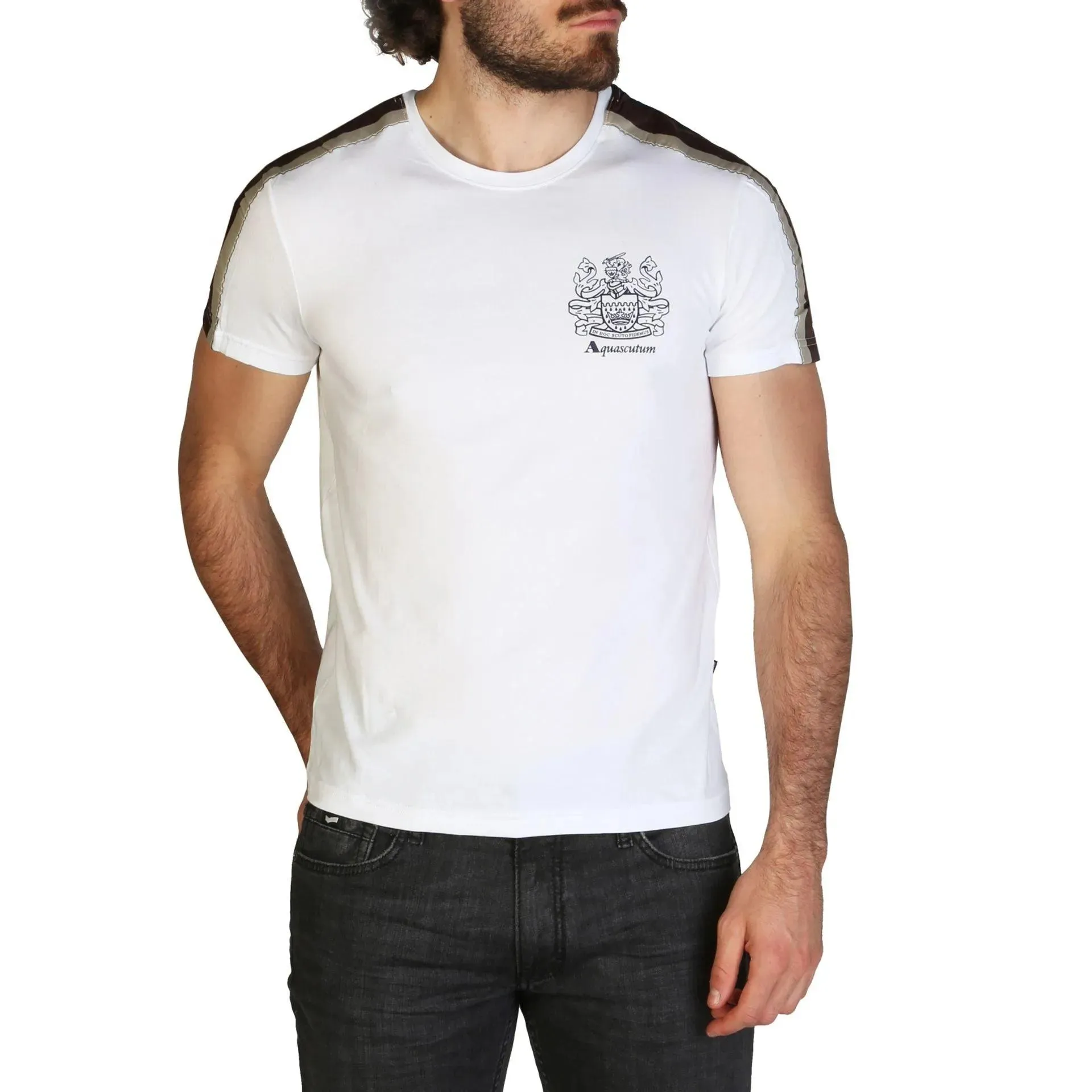 Aquascutum Men T-shirts - White Brand T-shirts