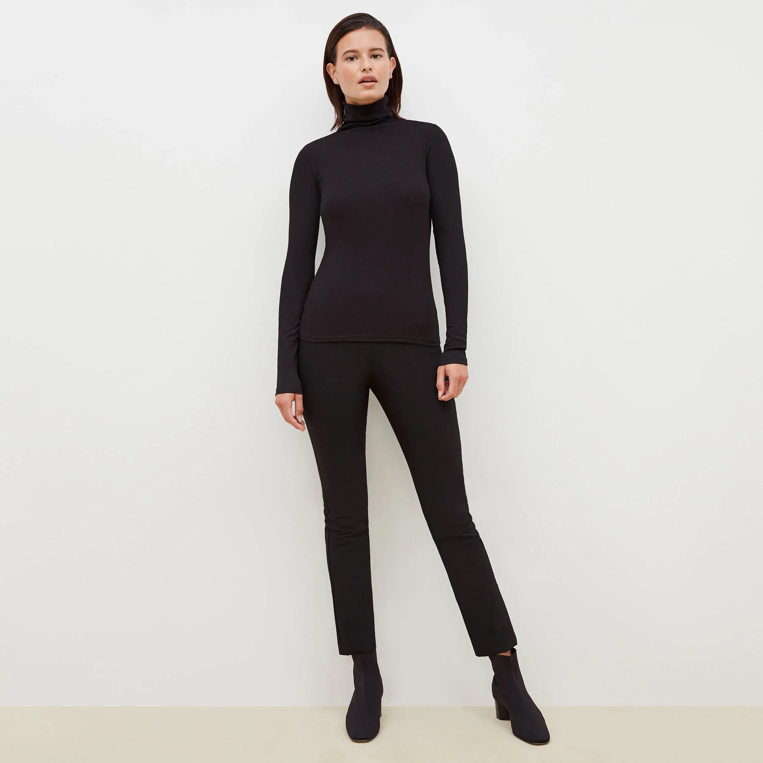 Axam Layering Turtleneck - Ribbed Pima Cotton :: Black