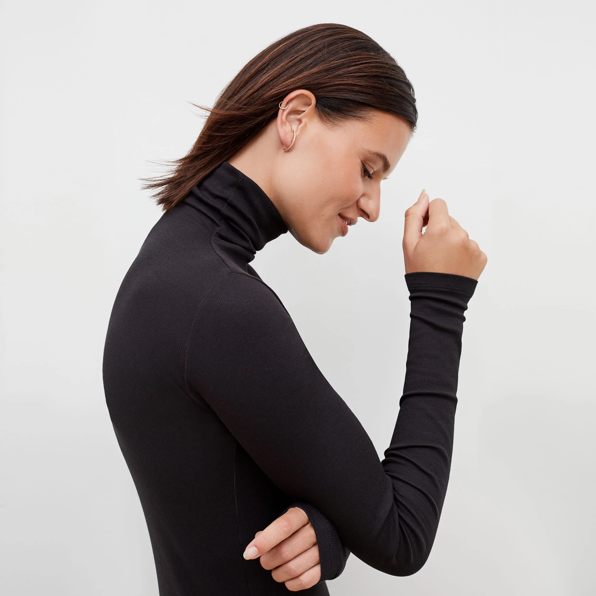 Axam Layering Turtleneck - Ribbed Pima Cotton :: Black