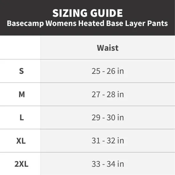 Basecamp Womens Heated Baselayer Pants by Gobi Heat