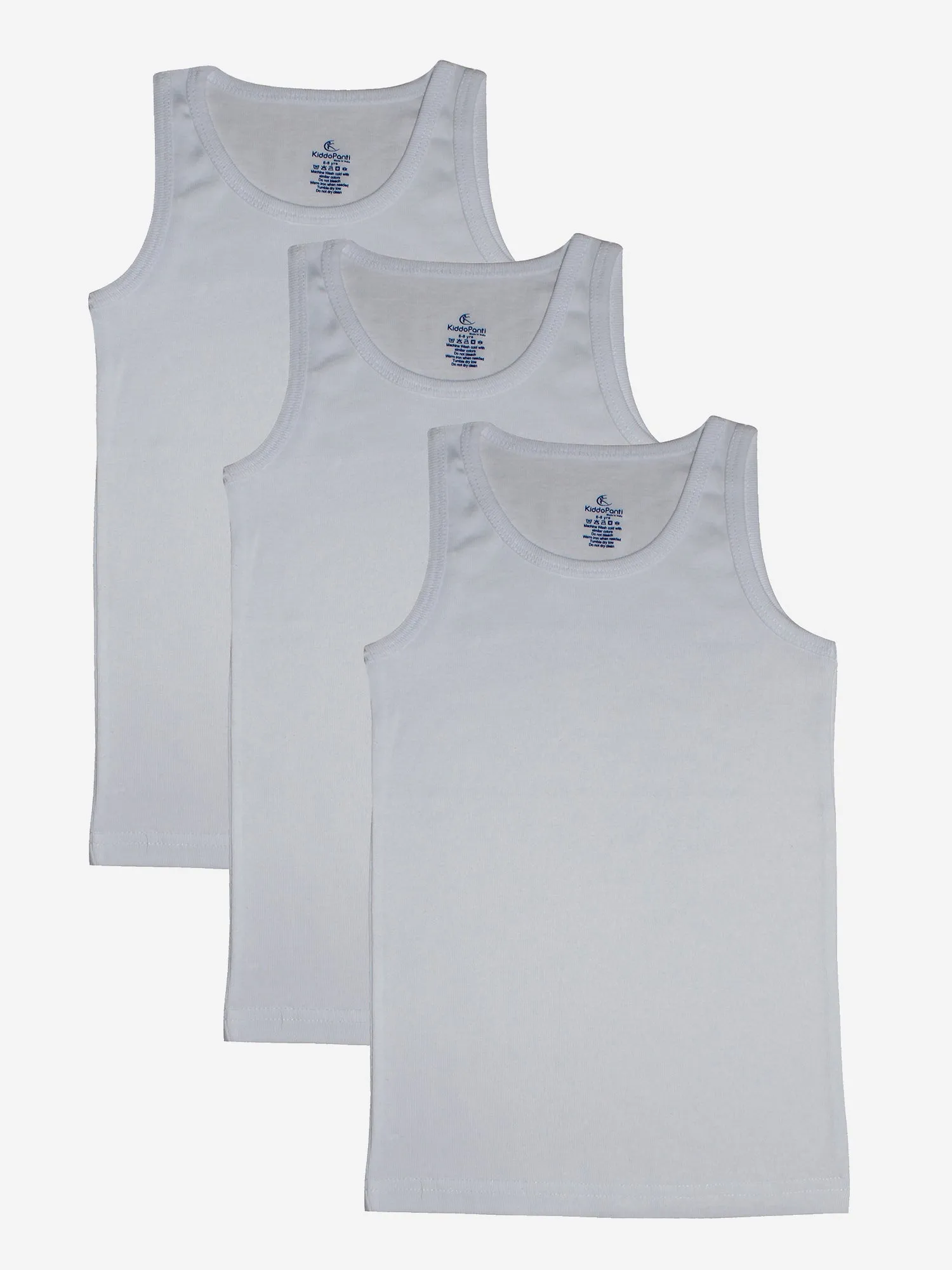 Boys Solid Rib Vest Pack Of 3