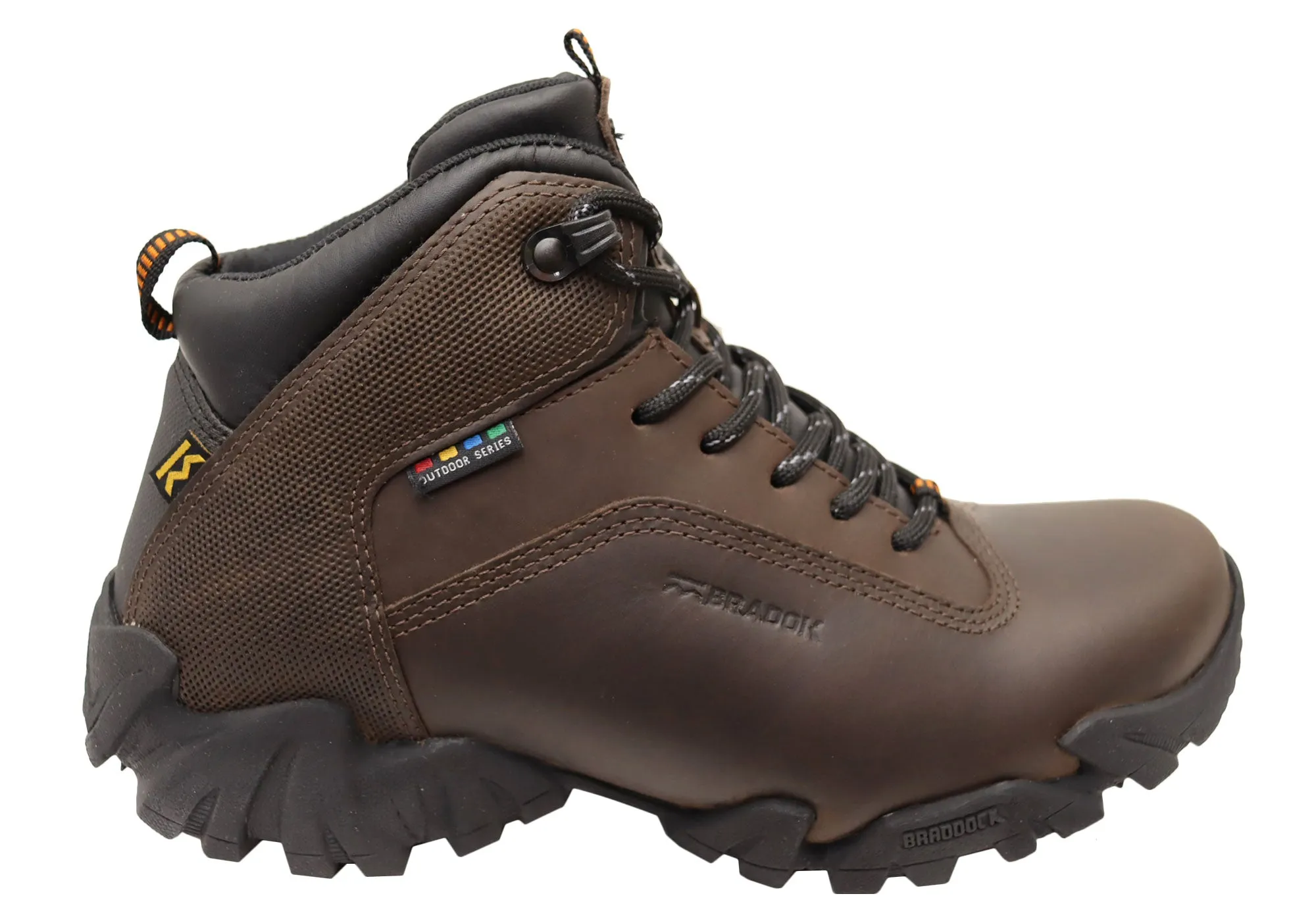 Bradok Krakatoa Mid Mens Comfort Leather Hiking Boots Made In Brazil