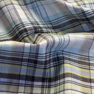 Brown/Aqua | Plaid Stretch Suiting Woven Fabric - SKU #7103A #S166