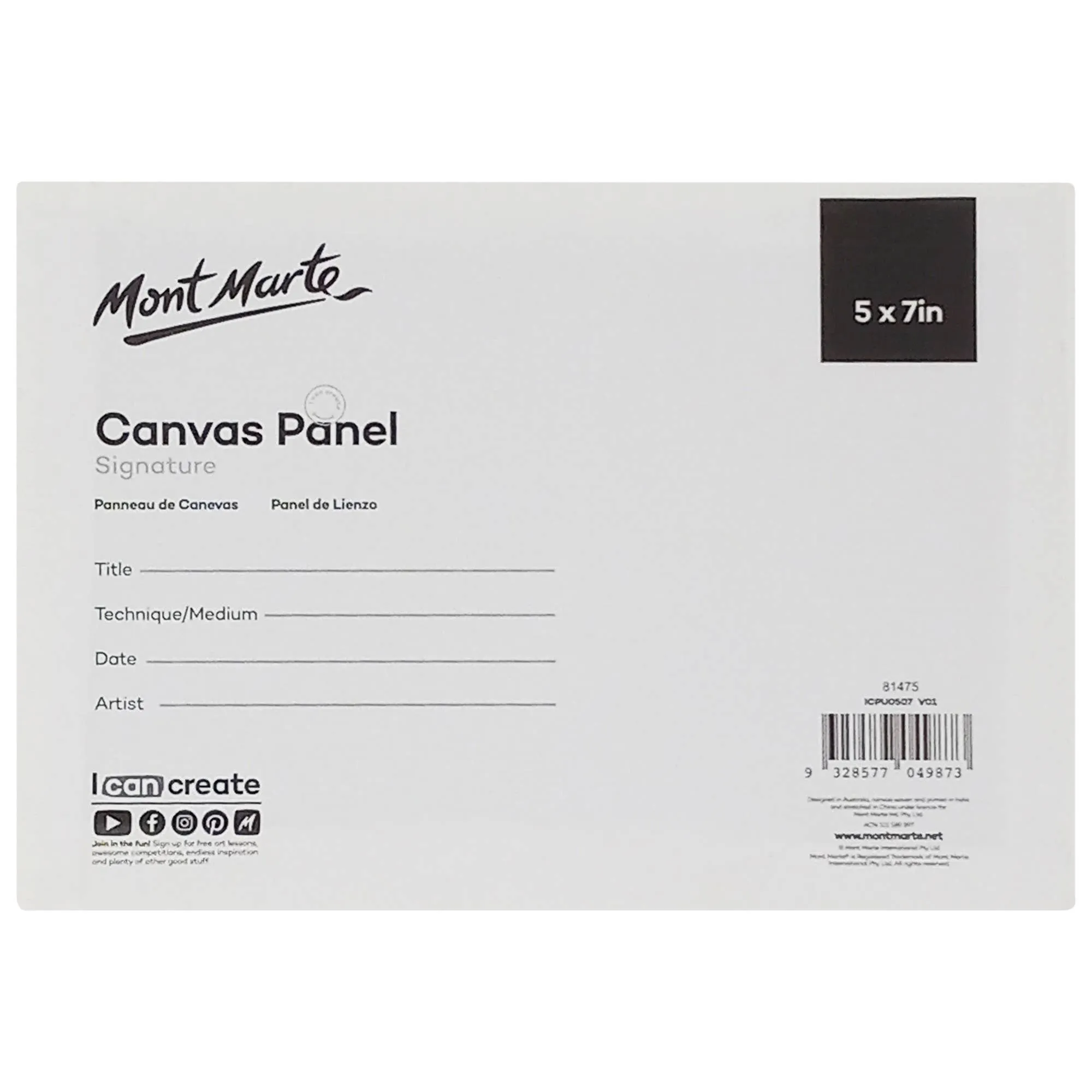 Canvas Panels Signature 5 x 7in 2pc