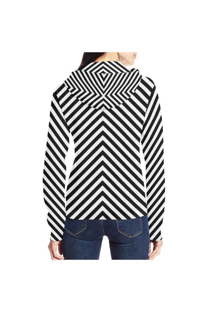 Chevron Chic All Over Print Full Zip Hoodie for Women (Model H14)