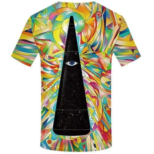 Colorful T shirts Men Eye Tshirts Casual Psychedelic T shirts Funny Cartoon Shirt Print Novel T-shirts 3d Short Sleeve