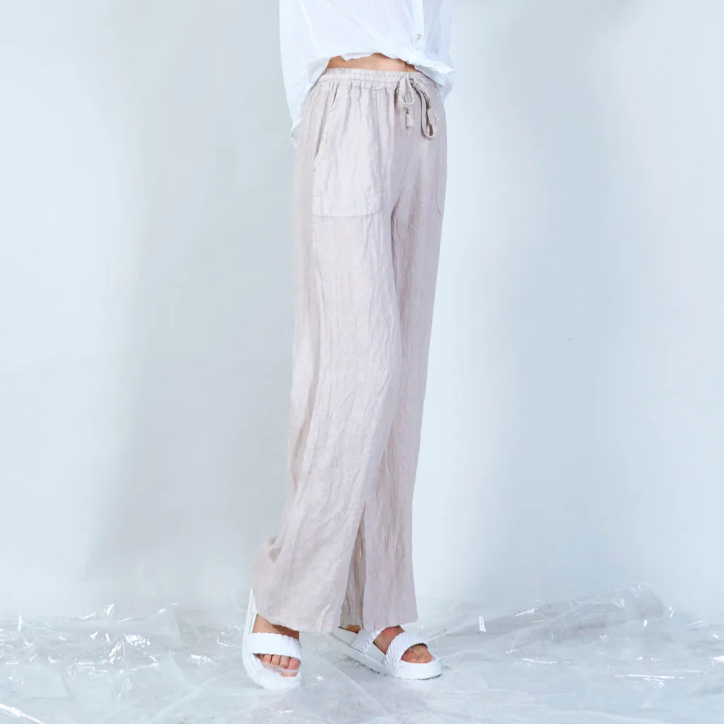 Comfortable linen blend drawstring pants wholesale