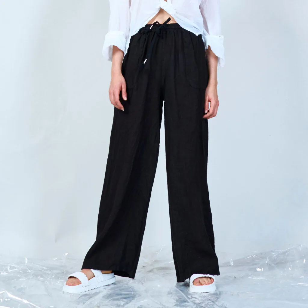 Comfortable linen blend drawstring pants wholesale