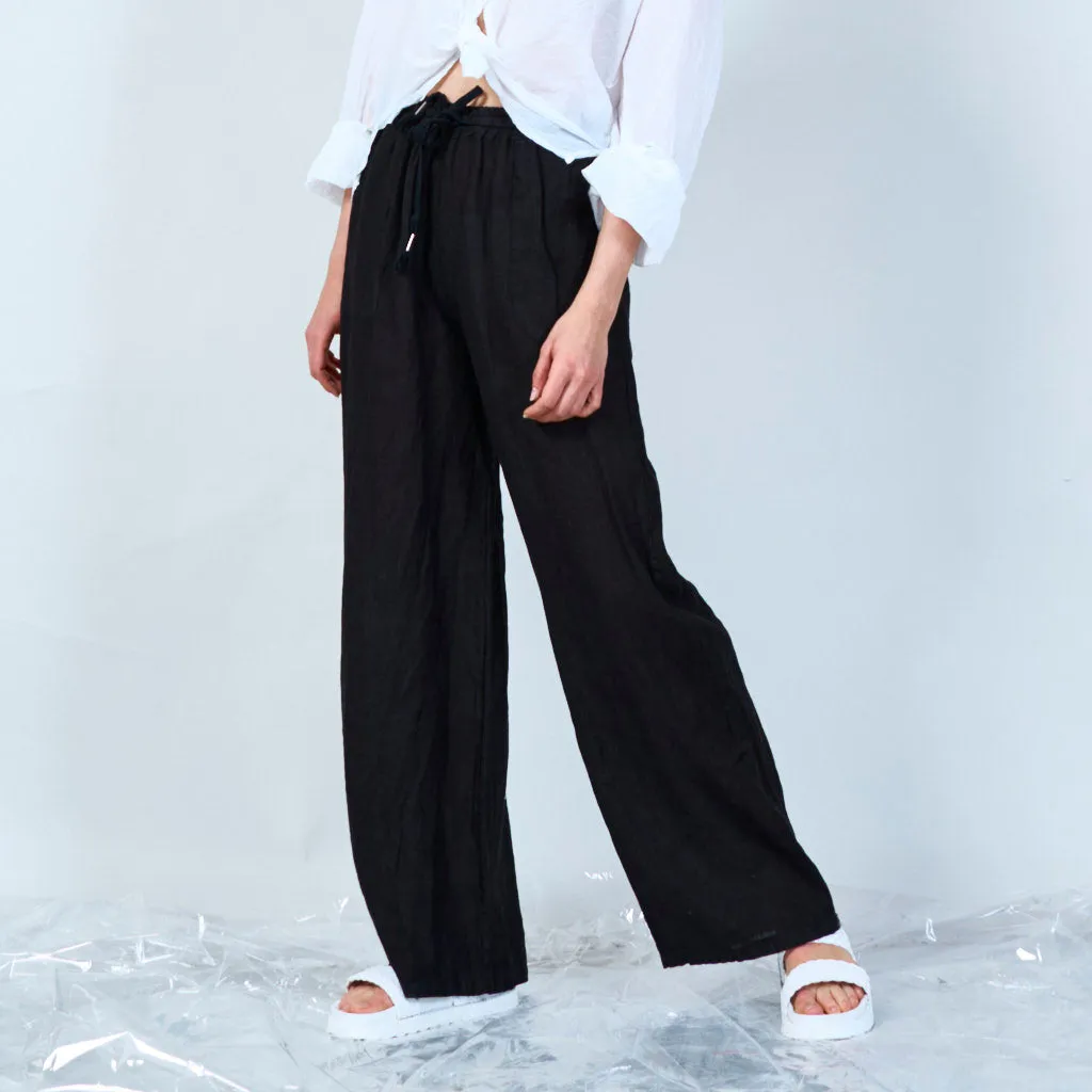 Comfortable linen blend drawstring pants wholesale