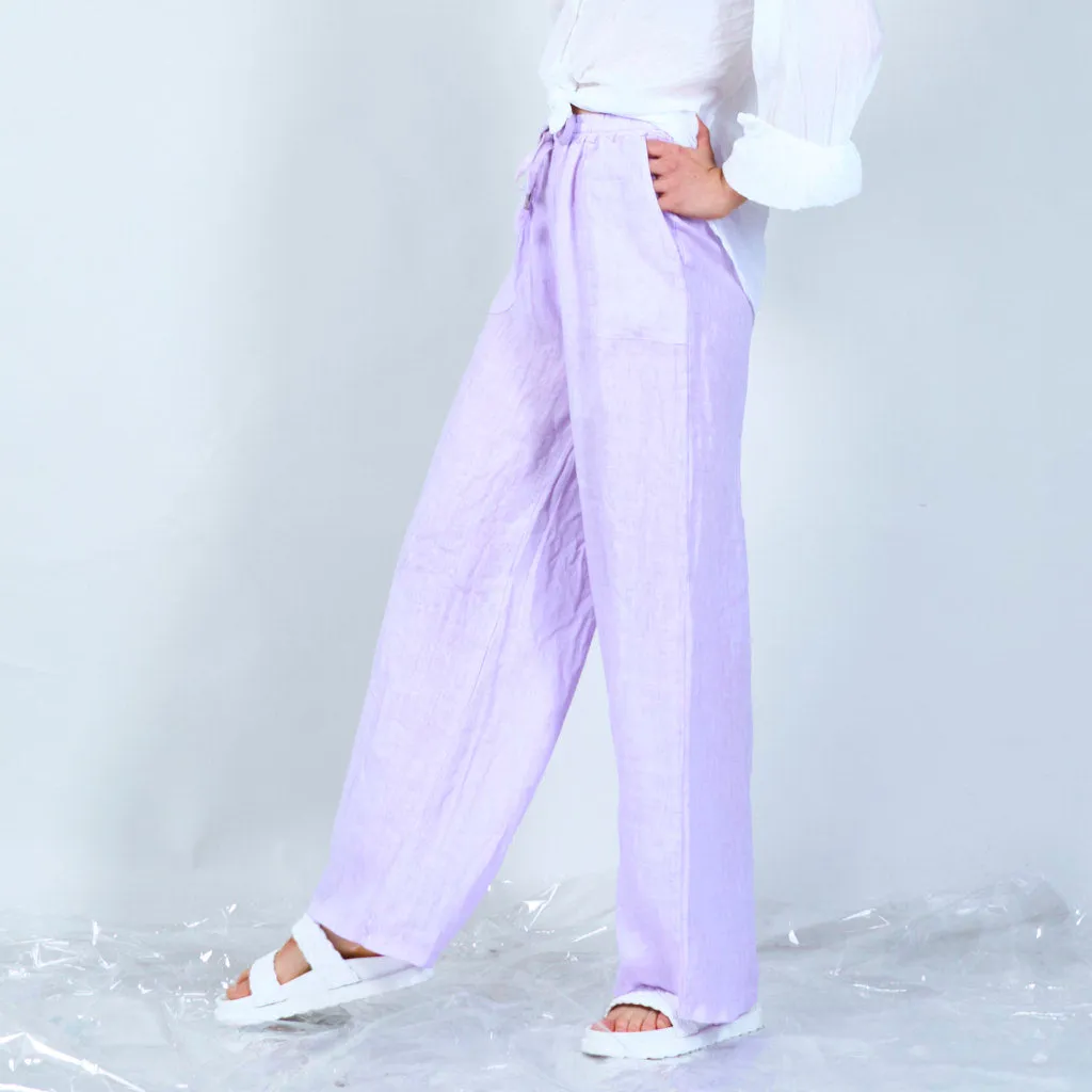 Comfortable linen blend drawstring pants wholesale