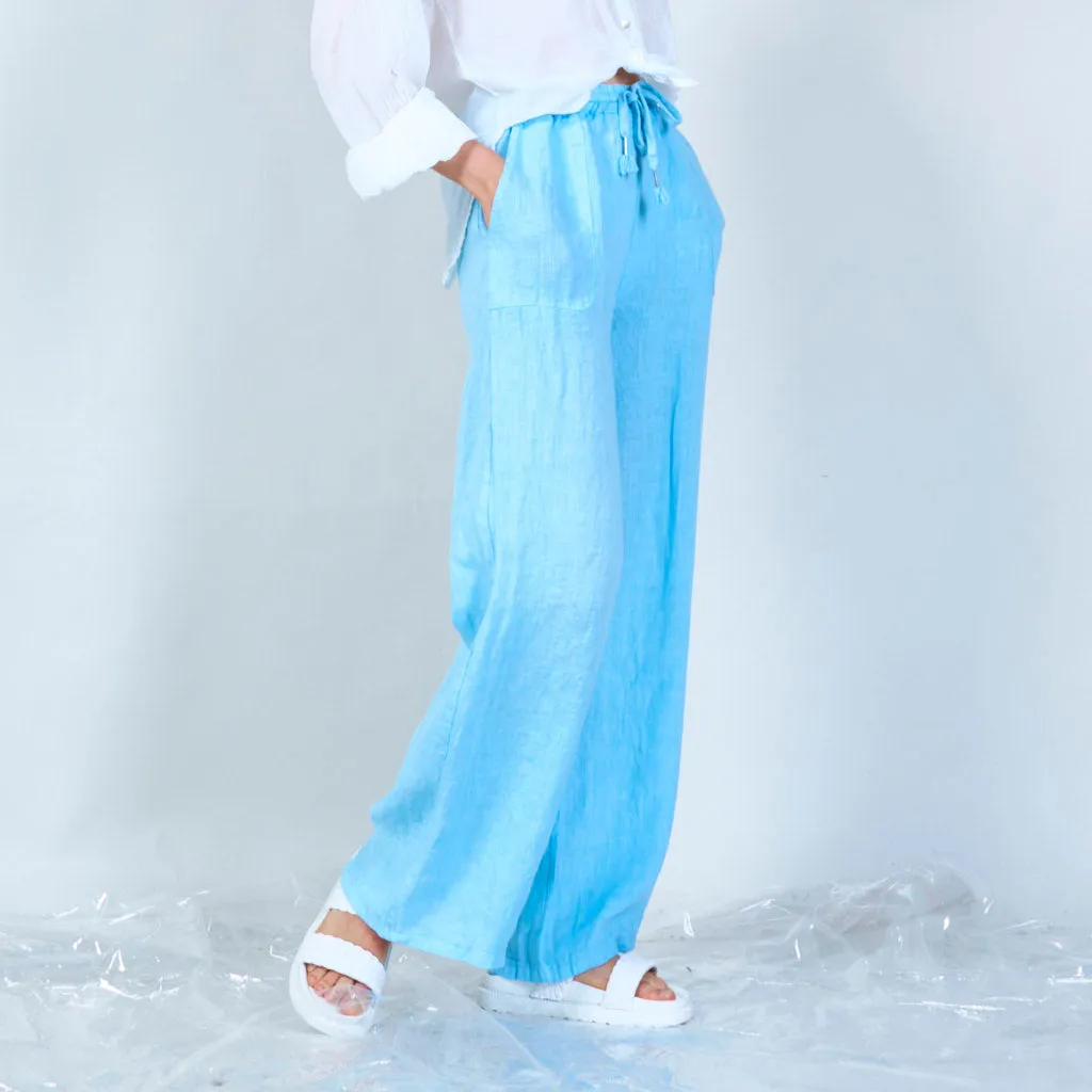 Comfortable linen blend drawstring pants wholesale