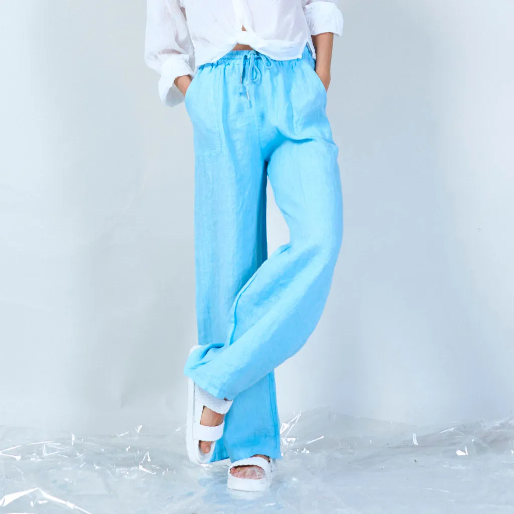 Comfortable linen blend drawstring pants wholesale