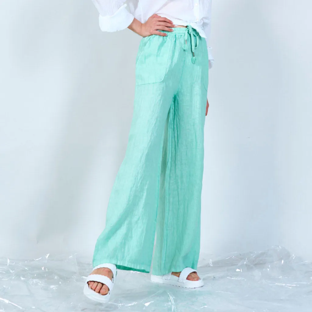 Comfortable linen blend drawstring pants wholesale