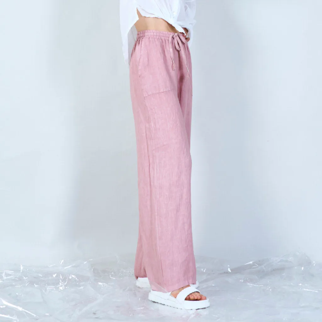 Comfortable linen blend drawstring pants wholesale