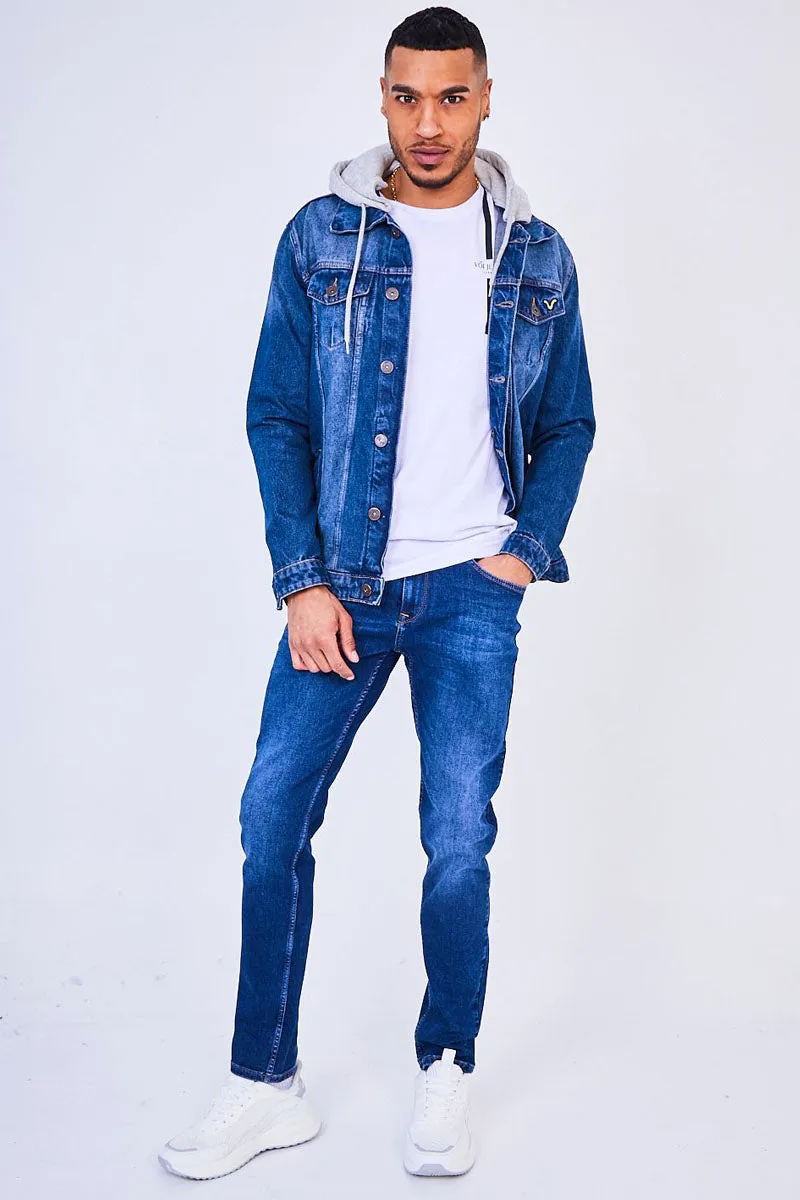 Cruise Hooded Denim Jacket - Tint Blue