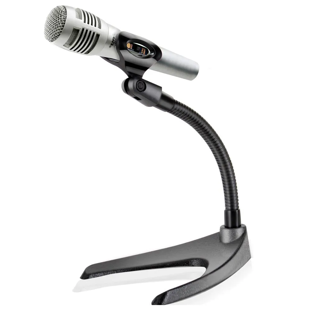 Desktop Microphone Stand - Compact Table Mic Holder Mount With Flexible Gooseneck