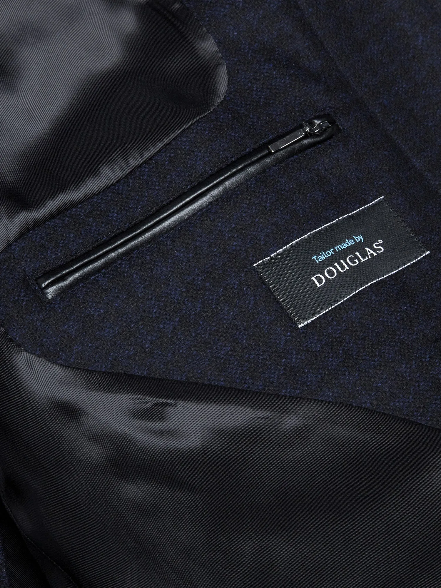 Douglas - Navy Checked Overcoat