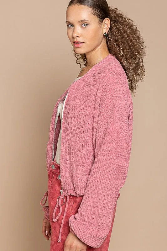 Dusty Rose So Soft Zip Up Sweater - POL Preorder