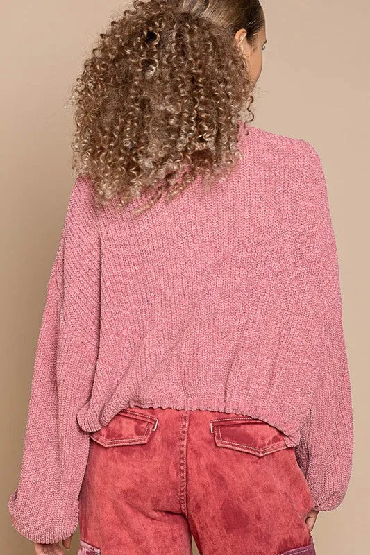 Dusty Rose So Soft Zip Up Sweater - POL Preorder