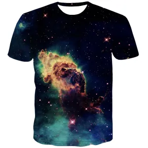 Galaxy T shirts Men Planet Tshirt Printed Starry Sky T-shirts 3d Colorful T shirts Funny Harajuku Tshirt Anime