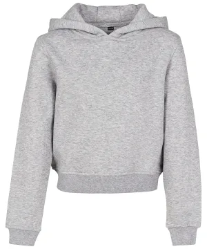 Girls cropped sweat hoodie | Heather Grey