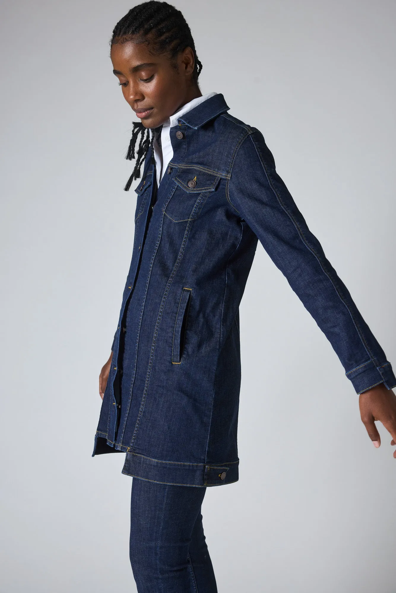 Great Lengths Long  Denim Jacket