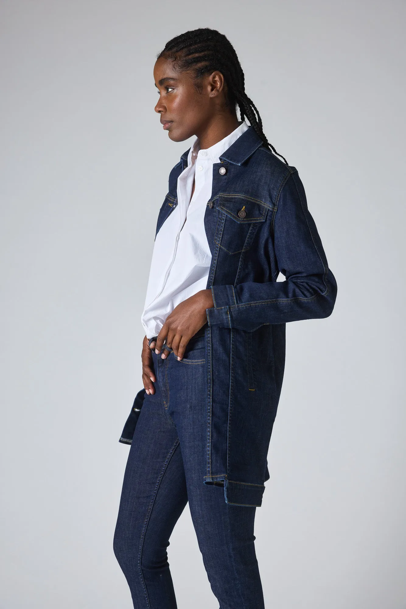 Great Lengths Long  Denim Jacket