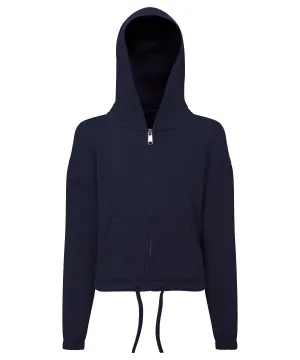 Kids TriDri® recycled cropped oversize full-zip hoodie | Navy