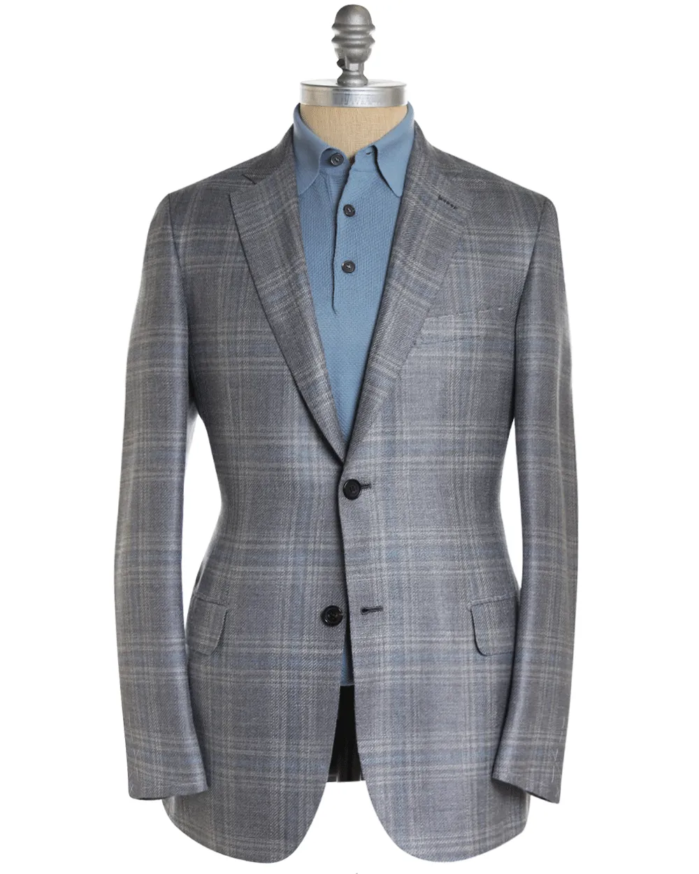 Lead and Soft Blue Faded Light Checked Sportcoat