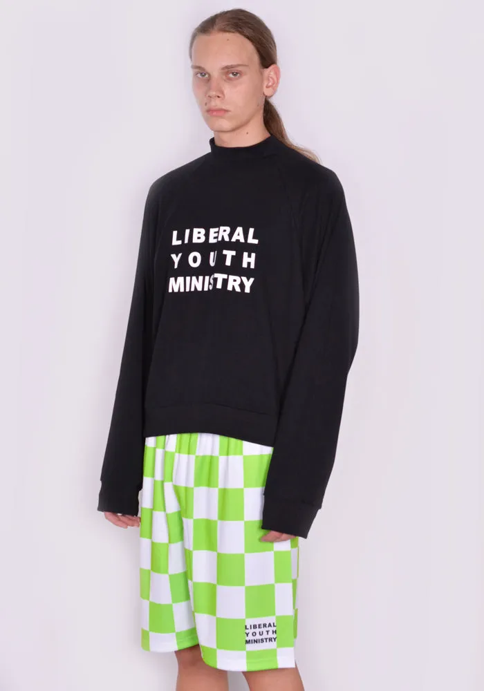 LIBERAL YOUTH MINISTRY LYM04T021 LOGO PRINT TURTLENECK T-SHIRT BLACK