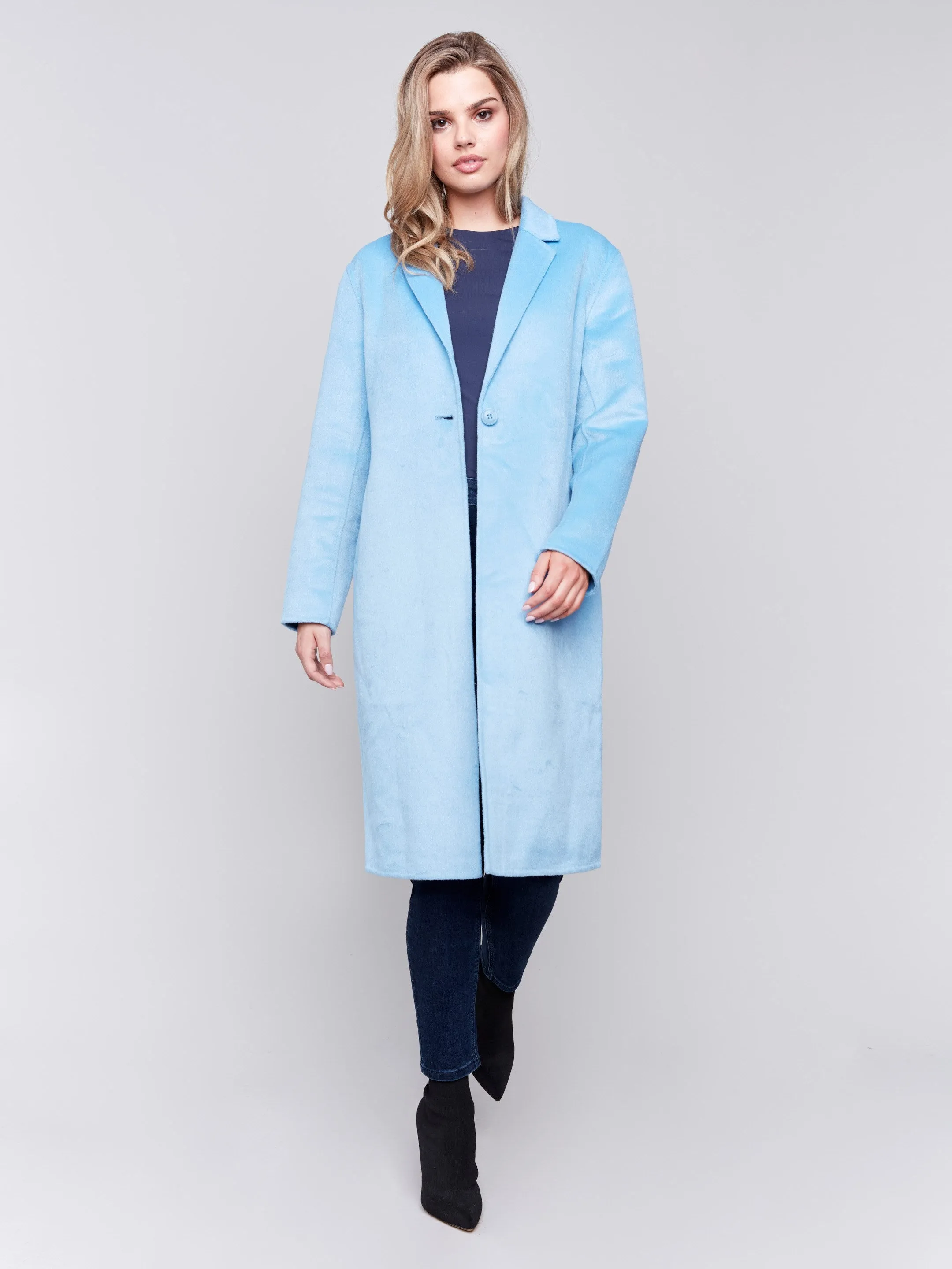 Long Double-Faced Wool Coat - Frost