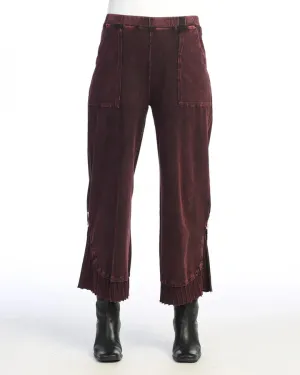 M125 Wine Pant Wide Leg/Rib Contrast Women's