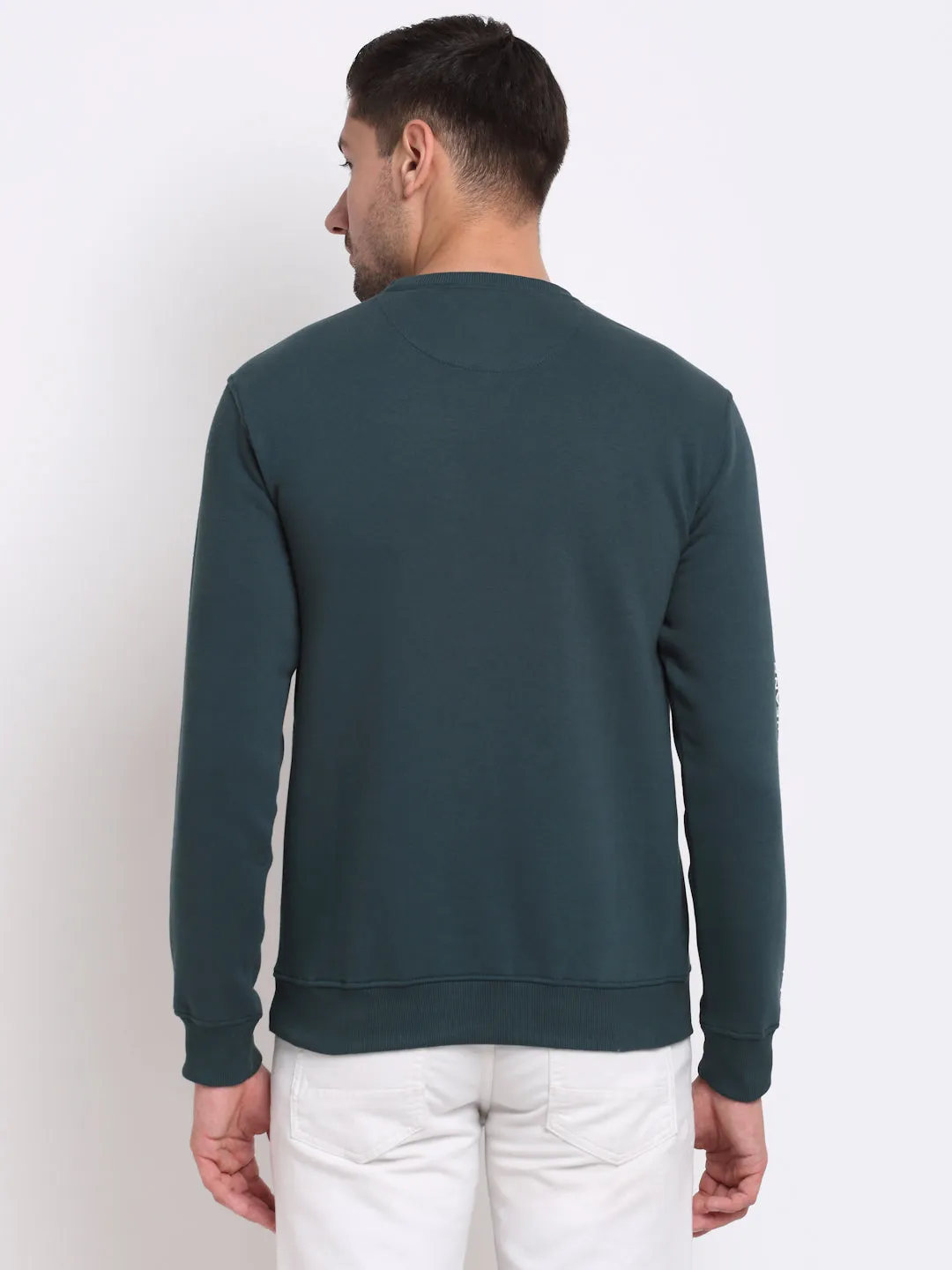 Men Green Printed Sweatshirt