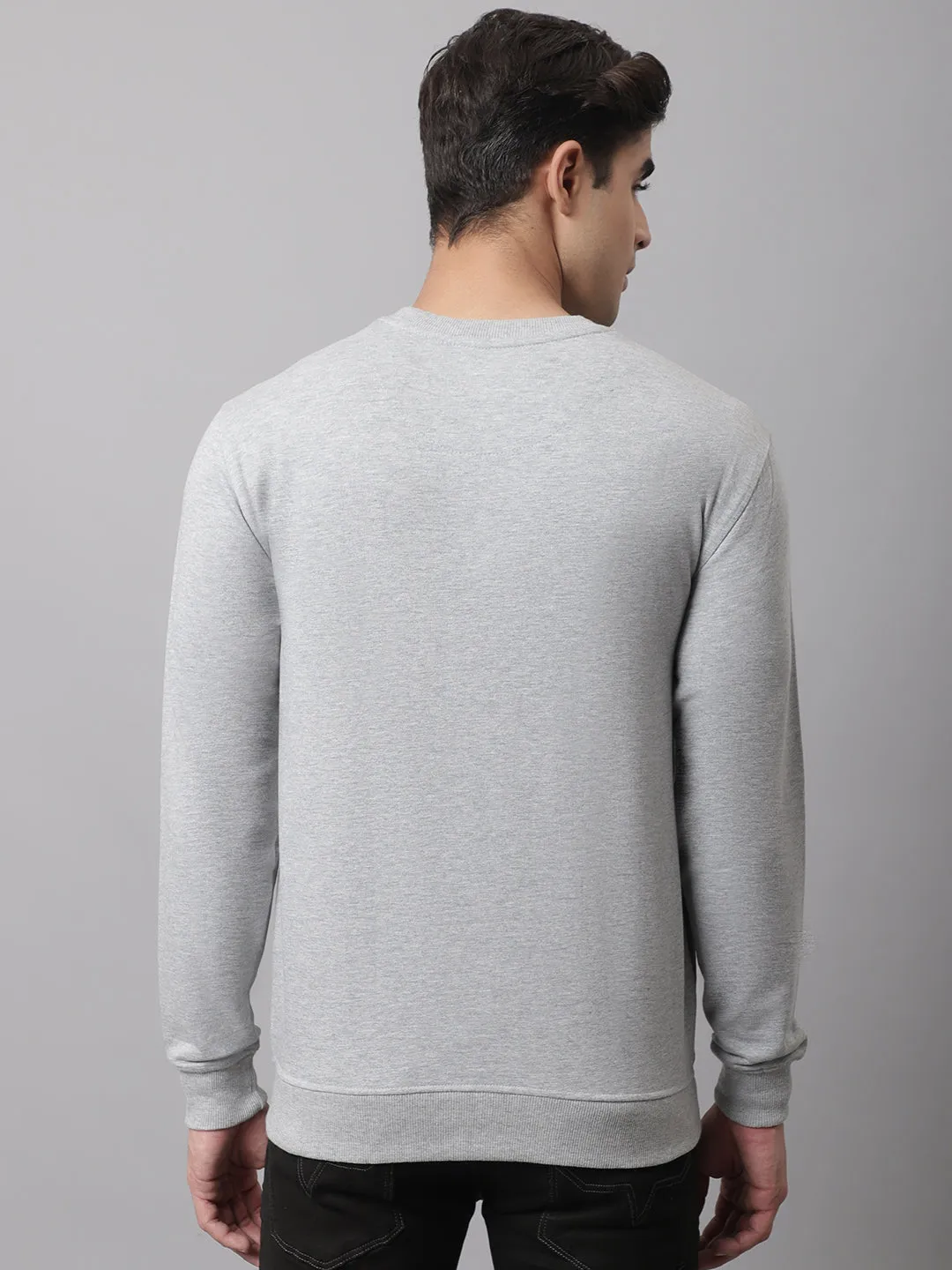 Men Grey Melange Sweatshirt