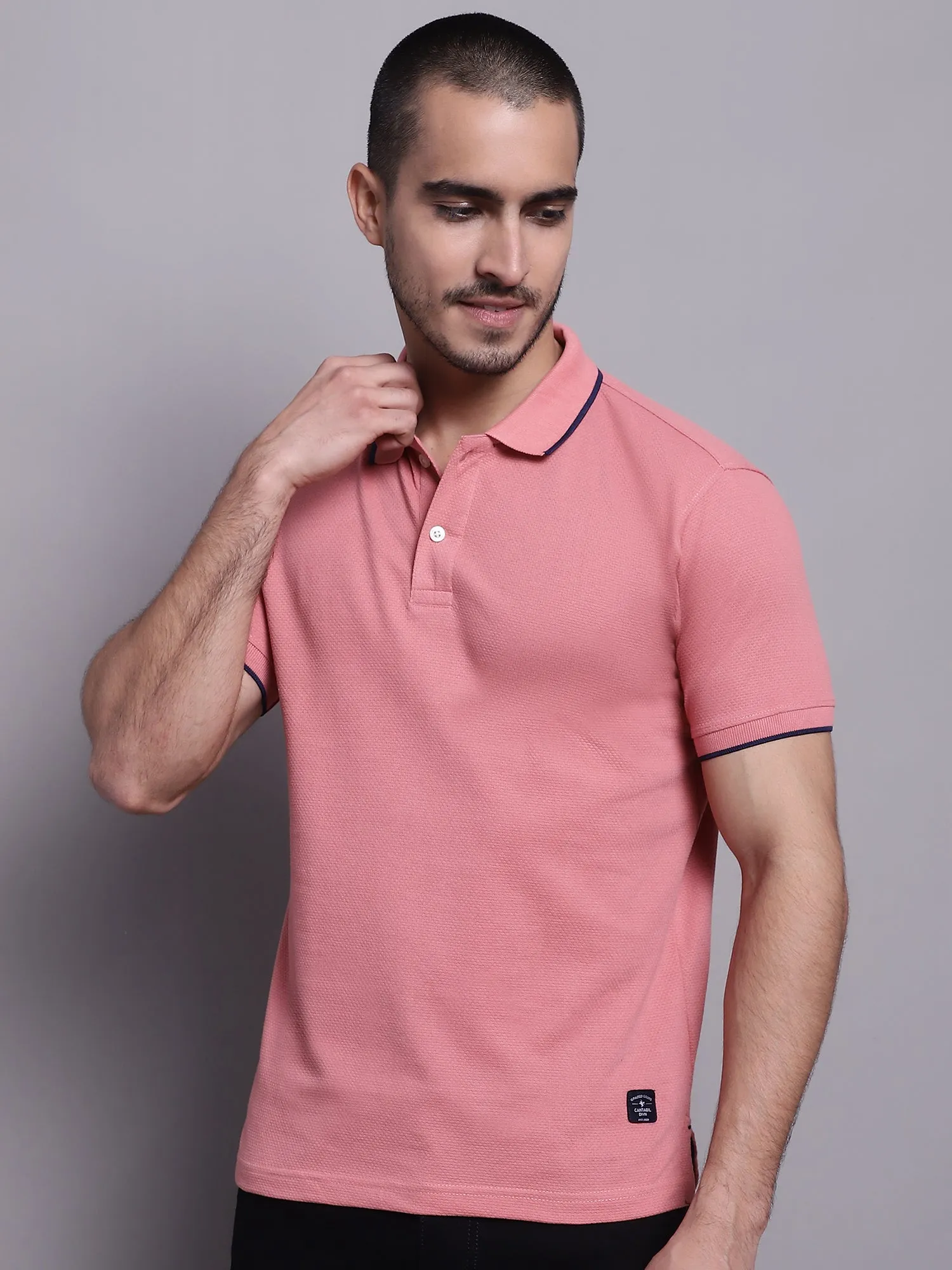 Men Pink Casual T-Shirt