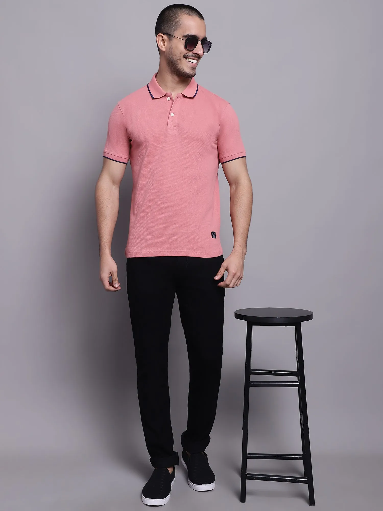 Men Pink Casual T-Shirt