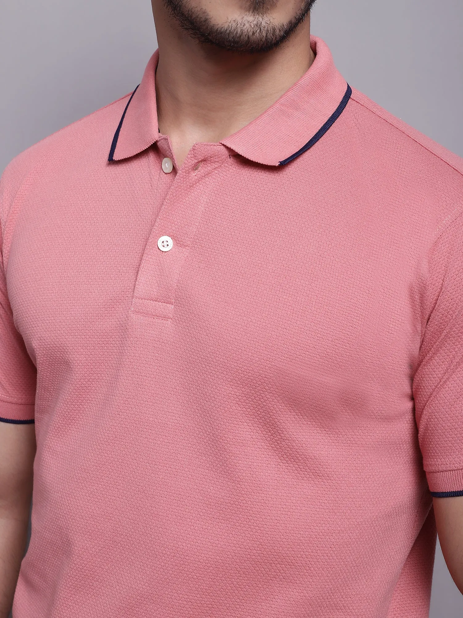 Men Pink Casual T-Shirt