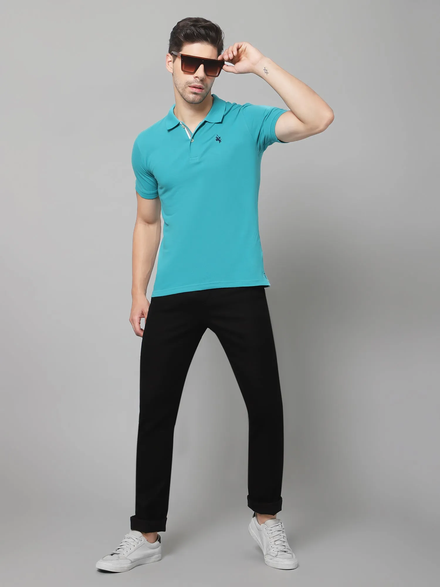 Men Turquoise T-Shirt