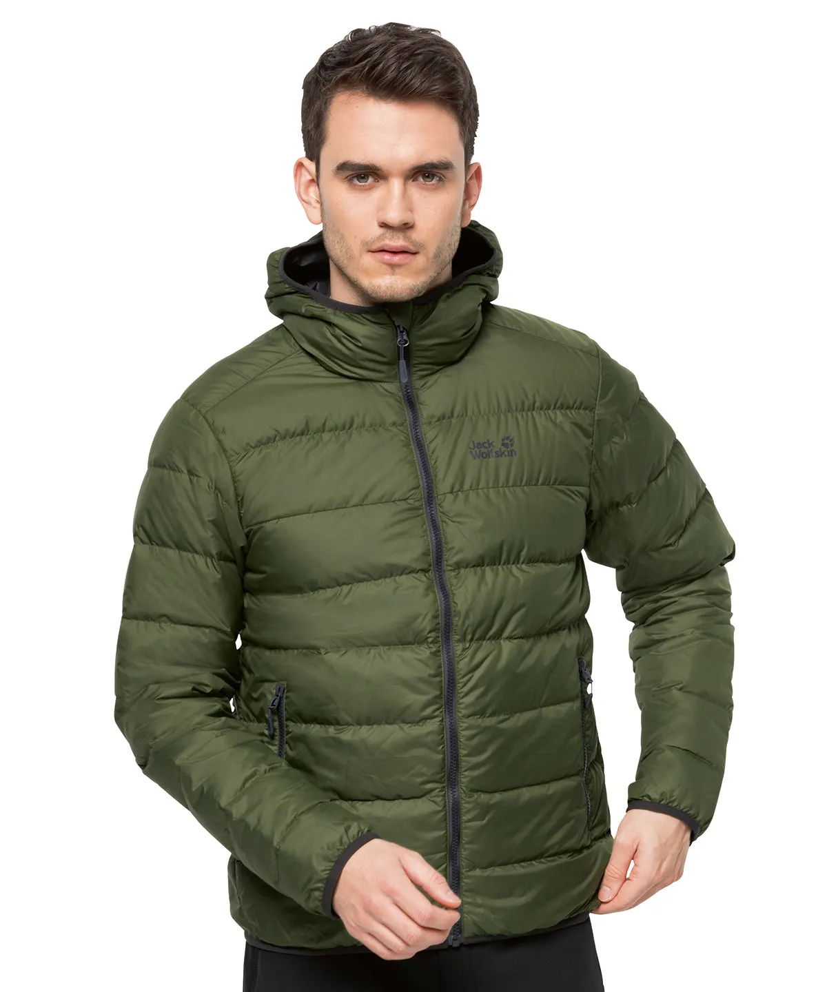 Mens down jacket (NL) | Olive/Phantom Grey