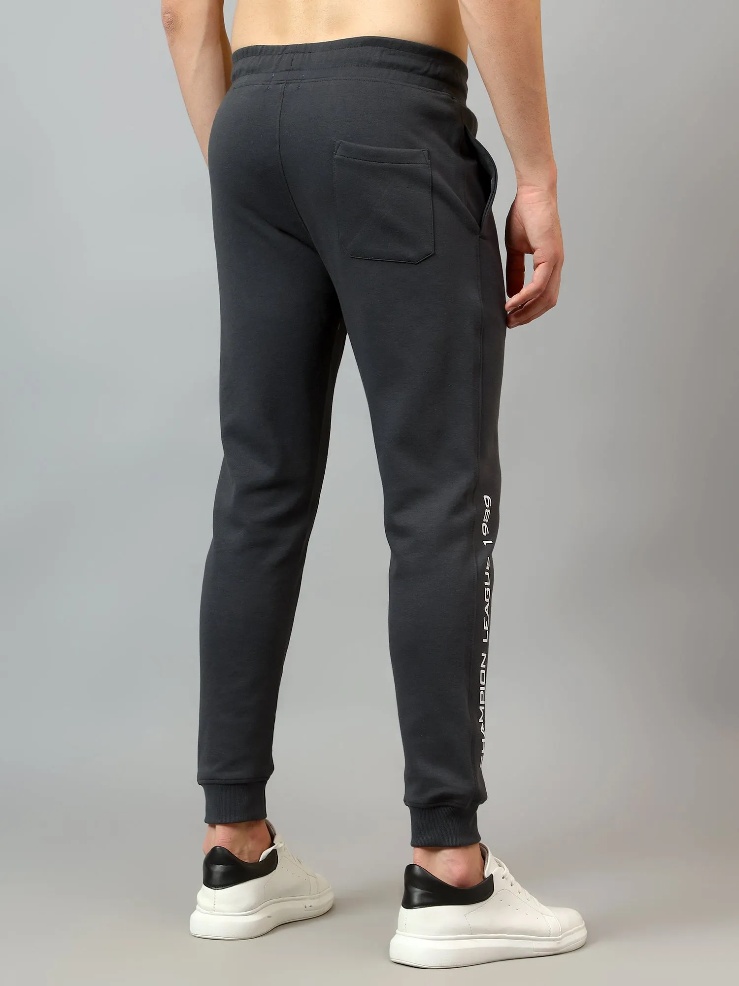 Men's Grey Solid Stretchable Casual Track Pant