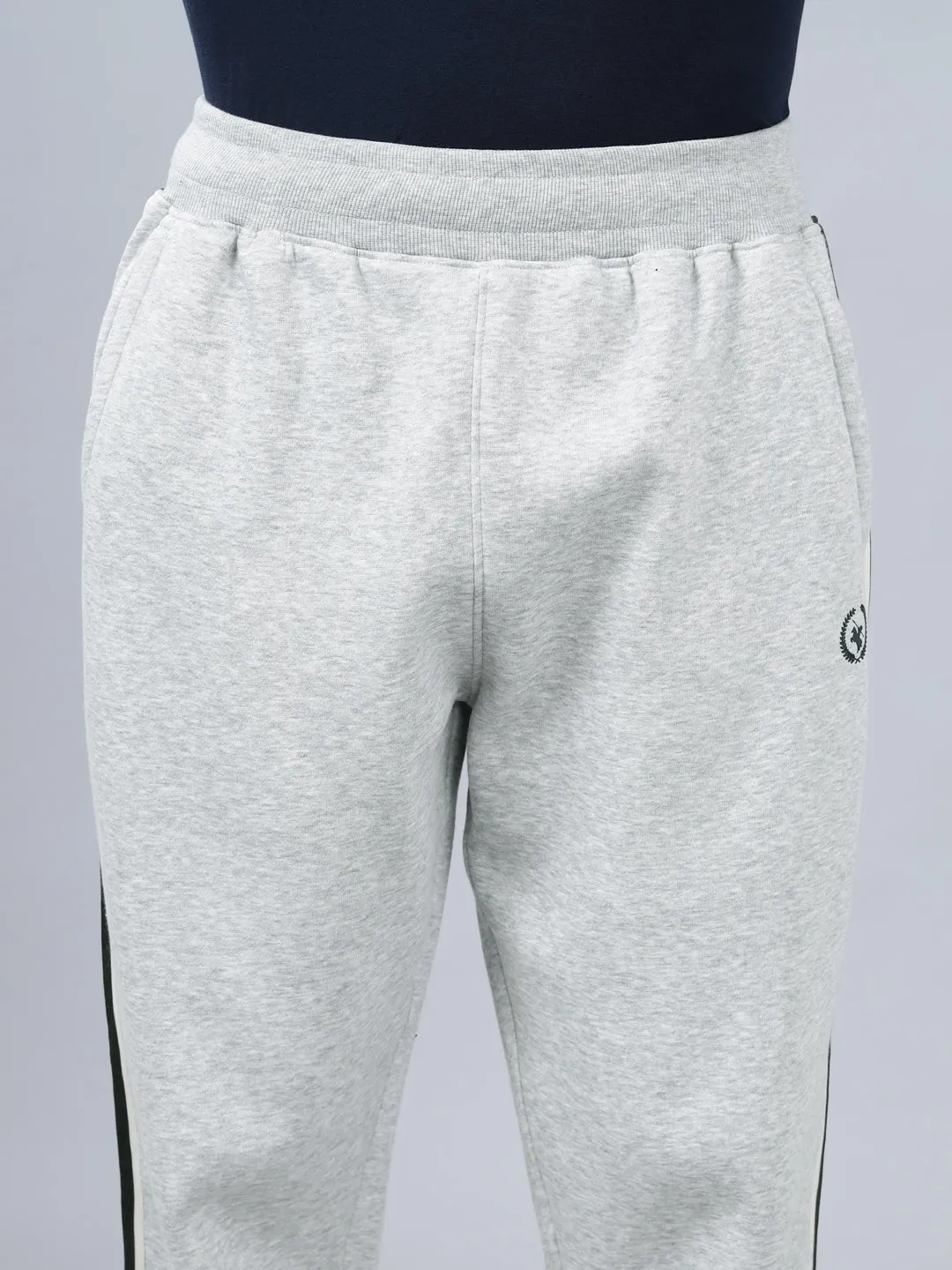 Men's Grey Solid Winter Track Pant