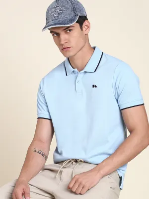 Men's Soft And Stretchy Fabric Blue Casual Polo Tshirt