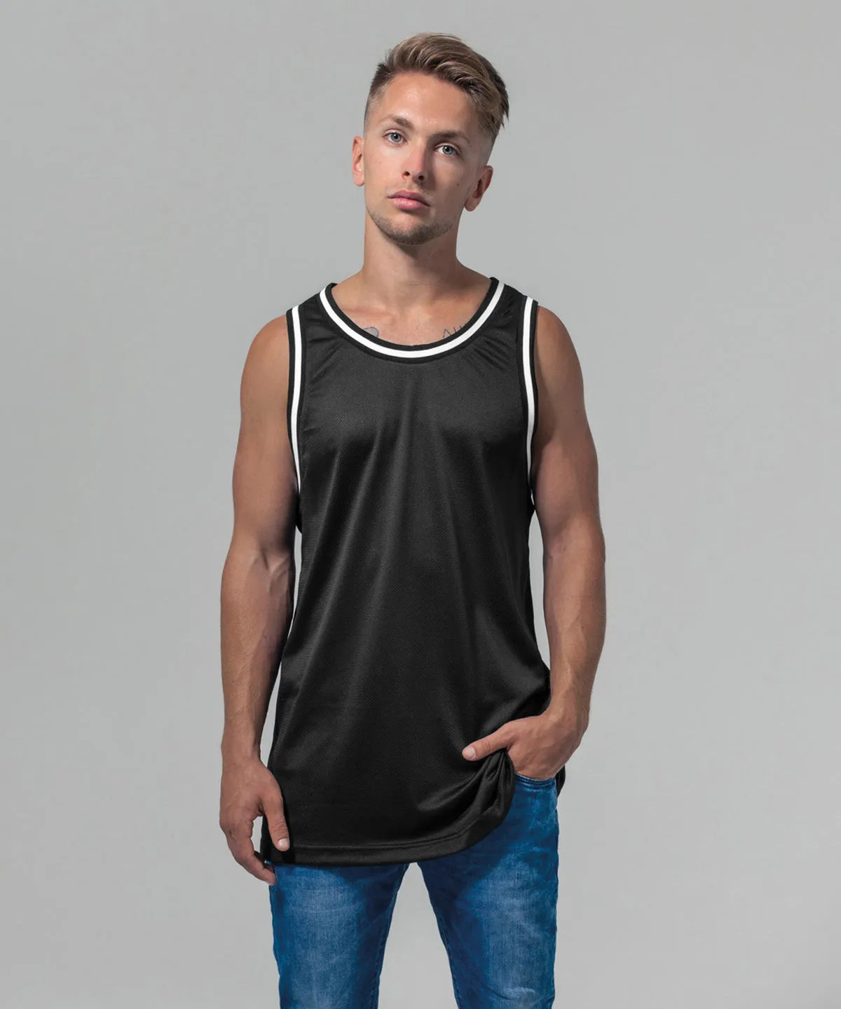 Mesh tank top | White/Black