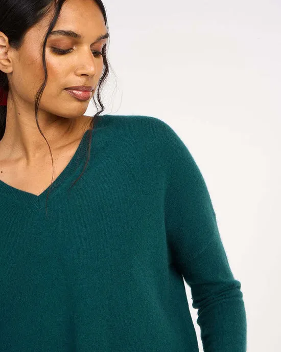 Monjakoe Cashmere V Neck Basilic