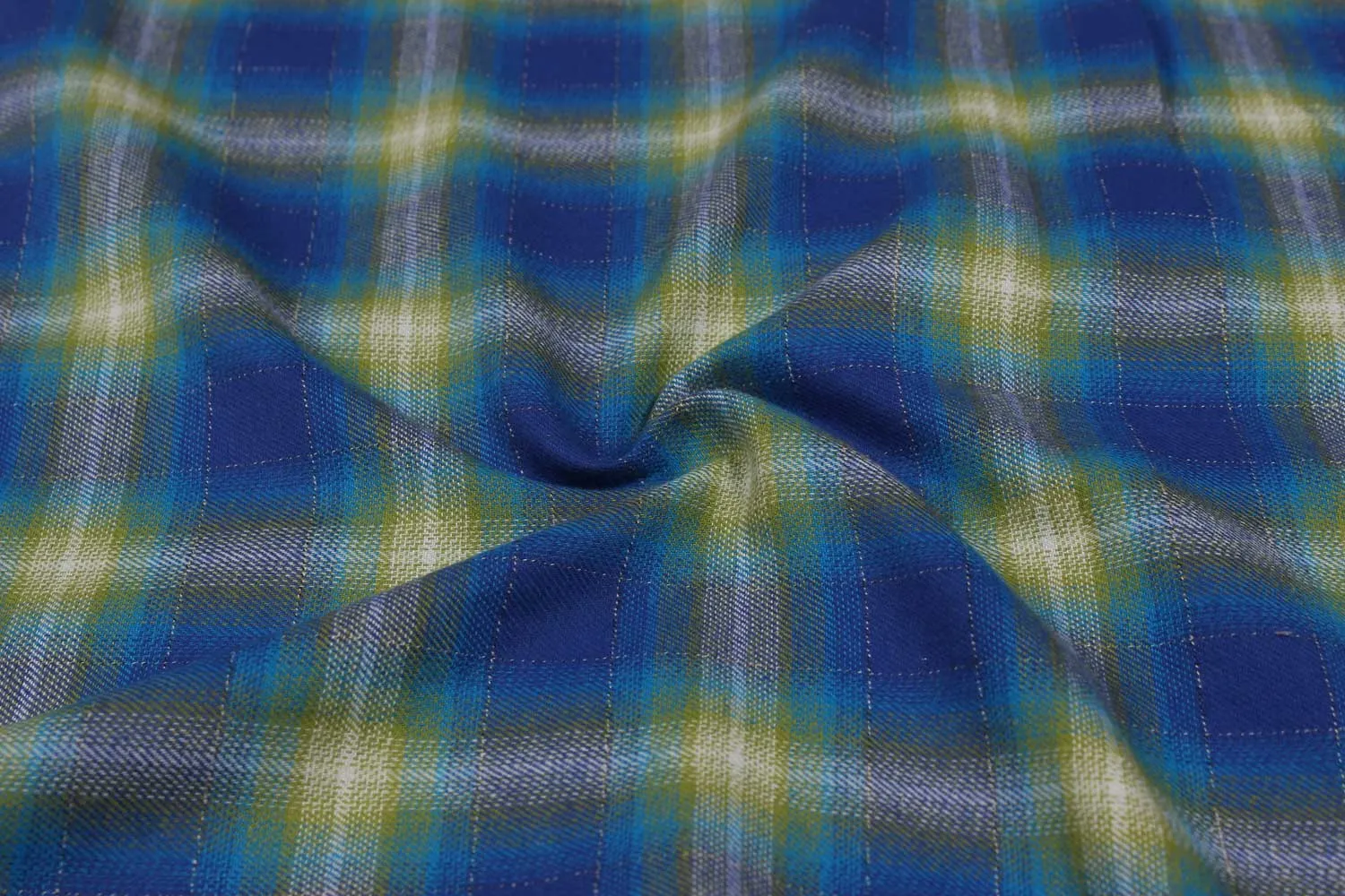 Multicolor Checks Cotton Yarn Dyed Brushed Fabric