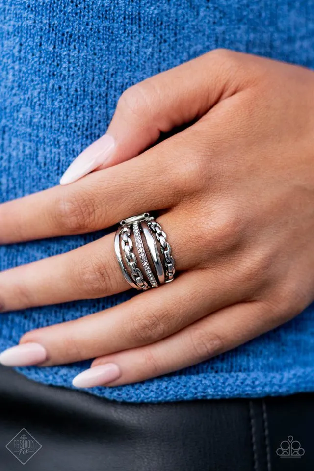 Paparazzi Ring ~ LINK Out Loud - White